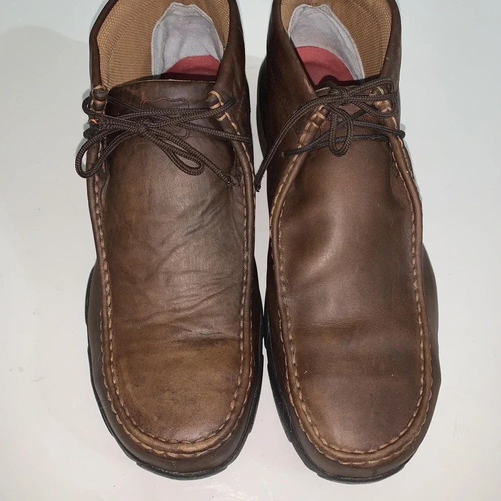 Twisted X Boots Mens Size 12W Brown Leather Chukka Ankle Steel Toe Work MDMST01